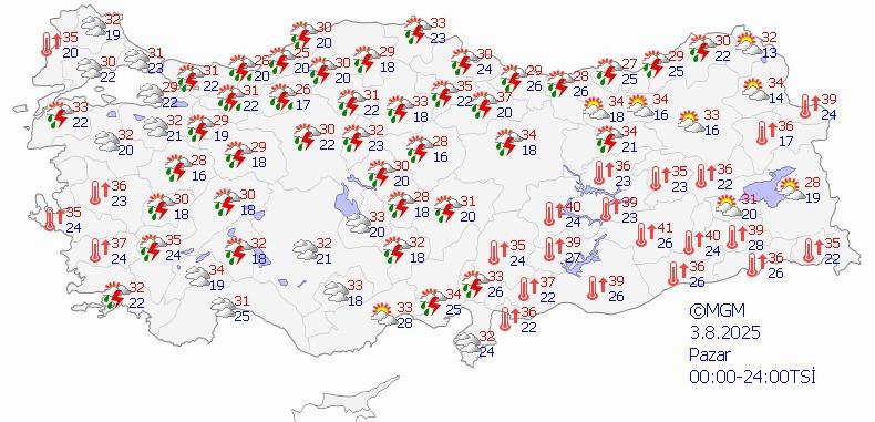 Meteoroloji Genel Müdürlüğü kuvvetli sağanak yağış uyarısında bulundu.