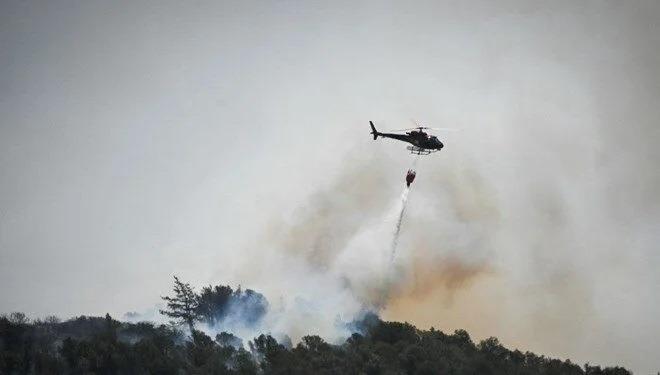Fransa'nın Marsilya kentinde yangına havadan müdahale