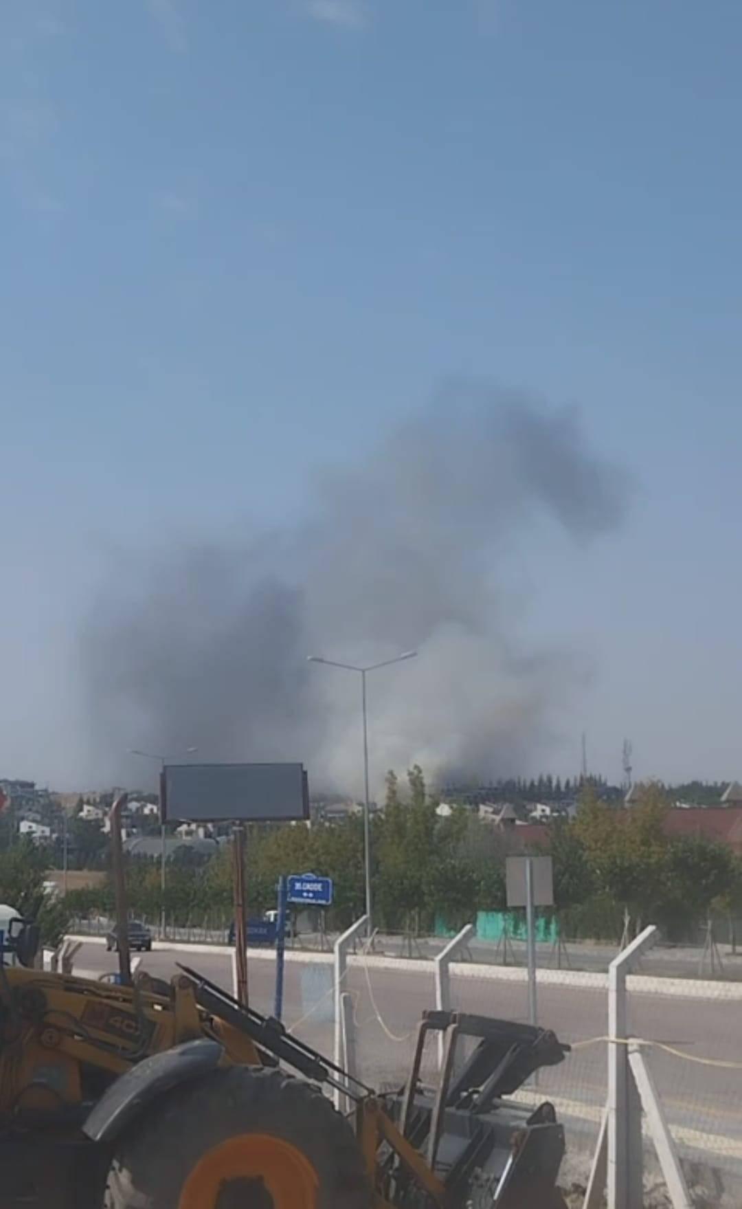Yangının dumanı gökyüzünü sardı. 
