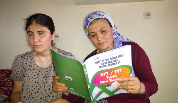 İlkokul mezunu annenin çalıştırdığı görme engelli kızı, ilk 10 bine girdi