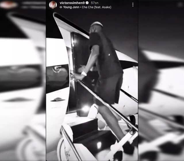 Victor Osimhen'in uçağa binmeden önce yaptığı paylaşım