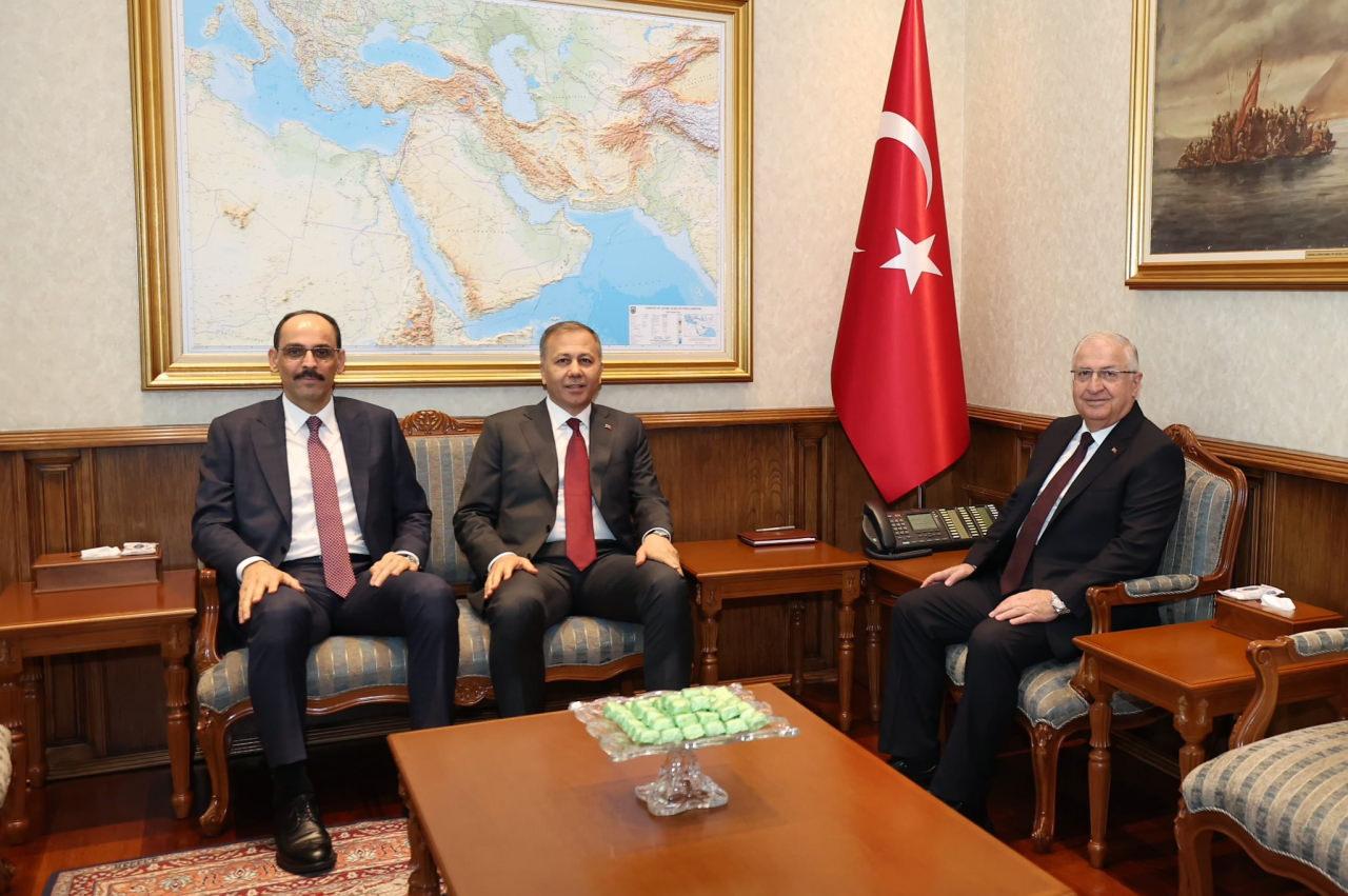 MİT Başkanı İbrahim Kalın, İçişleri Bakanı Ali Yerlikaya, Milli Savunma Bakanı Yaşar Güler