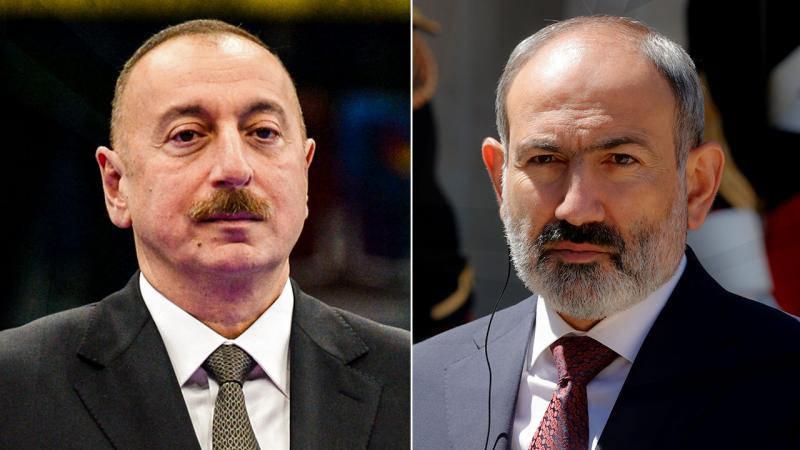  Azerbaycan Cumhurbaşkanı İlham Aliyev ile Ermenistan Başbakanı Nikol Paşinyan