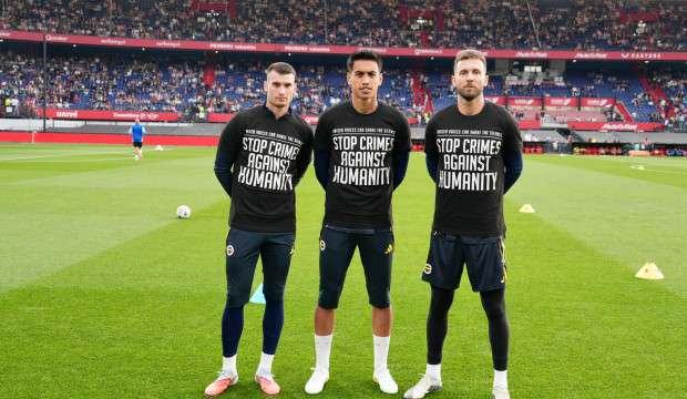 Fenerbahçe'den Feyenoord maçında dünyaya mesaj: Forma değil vicdan taşıyoruz