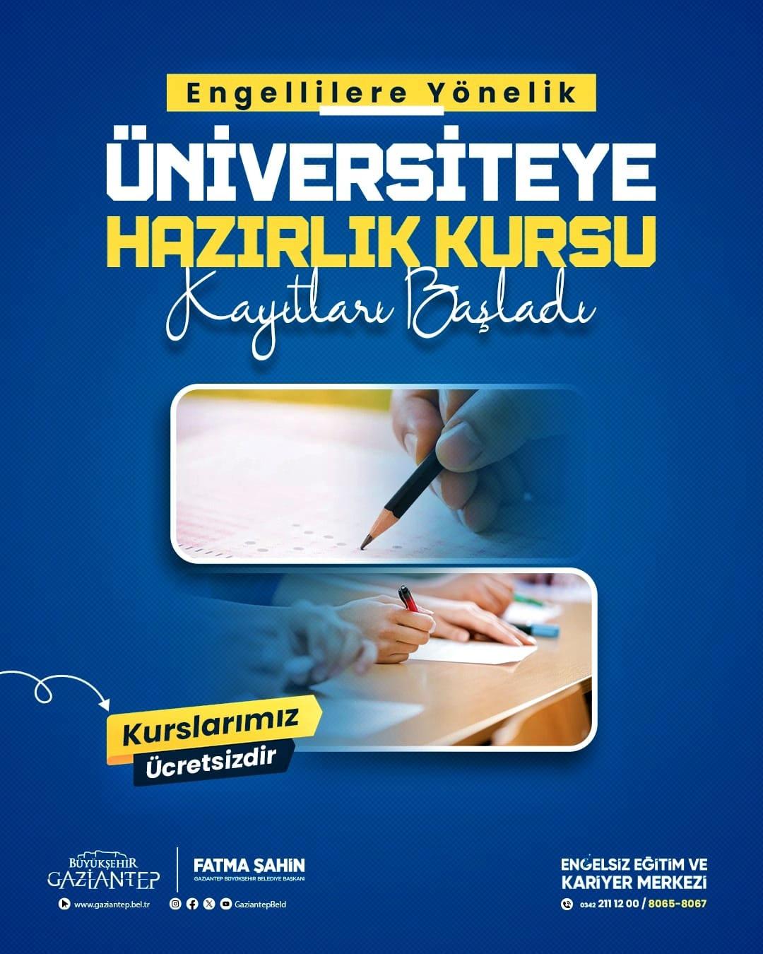 Engellilere yönelik üniversite hazırlık kursları.