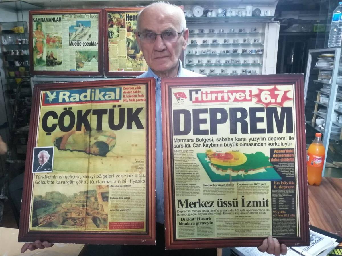 Marmara Depremi'nden sonra 40 binden fazla afet haberinin kupürünü biriktirdi