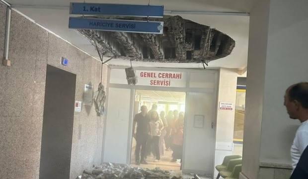  Denizli Devlet Hastanesi'nin tavanı çöktü
