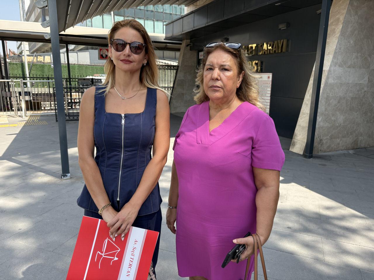 Gülten Ünveren (59) ve avukatı. 