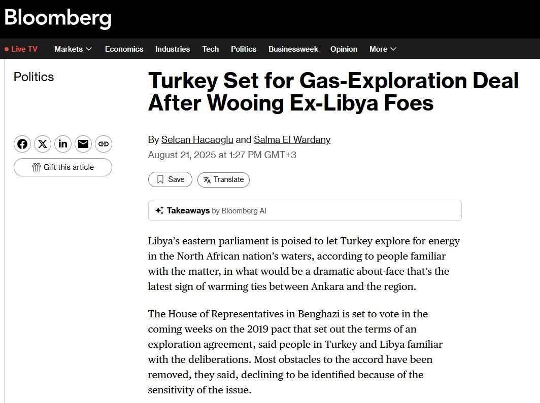 Bloomberg'in haberi