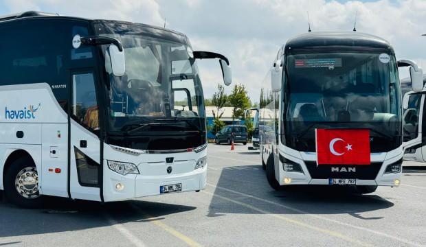 HAVAİST otobüsleri 30 Ağustos için Türk bayraklarıyla donatıldı