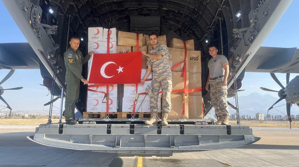 Yardım uçağından bir görüntü