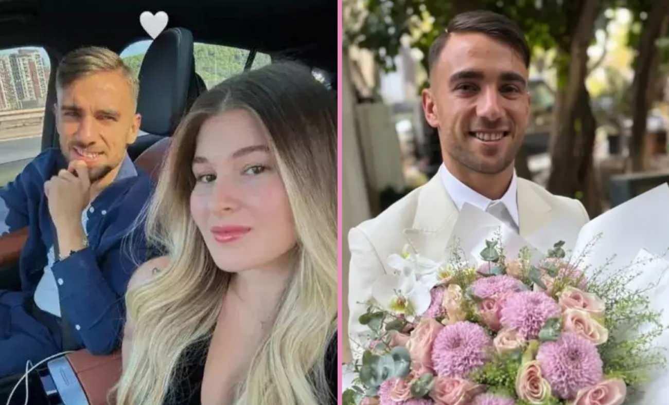 Milli futbolcu Yunus Akgün'den nişan sürprizi! Tuğçe Alaca ile ilk adım