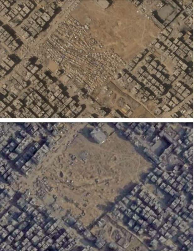 [Gazze'nin Şeyh Rıdvan semtindeki El-Furkan Camisi yakınlarındaki bir mülteci kampı 2 Eylül ve Salı günü / Planet Labs]