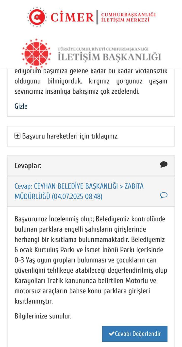 CİMER'e durum şikayet edildi. 