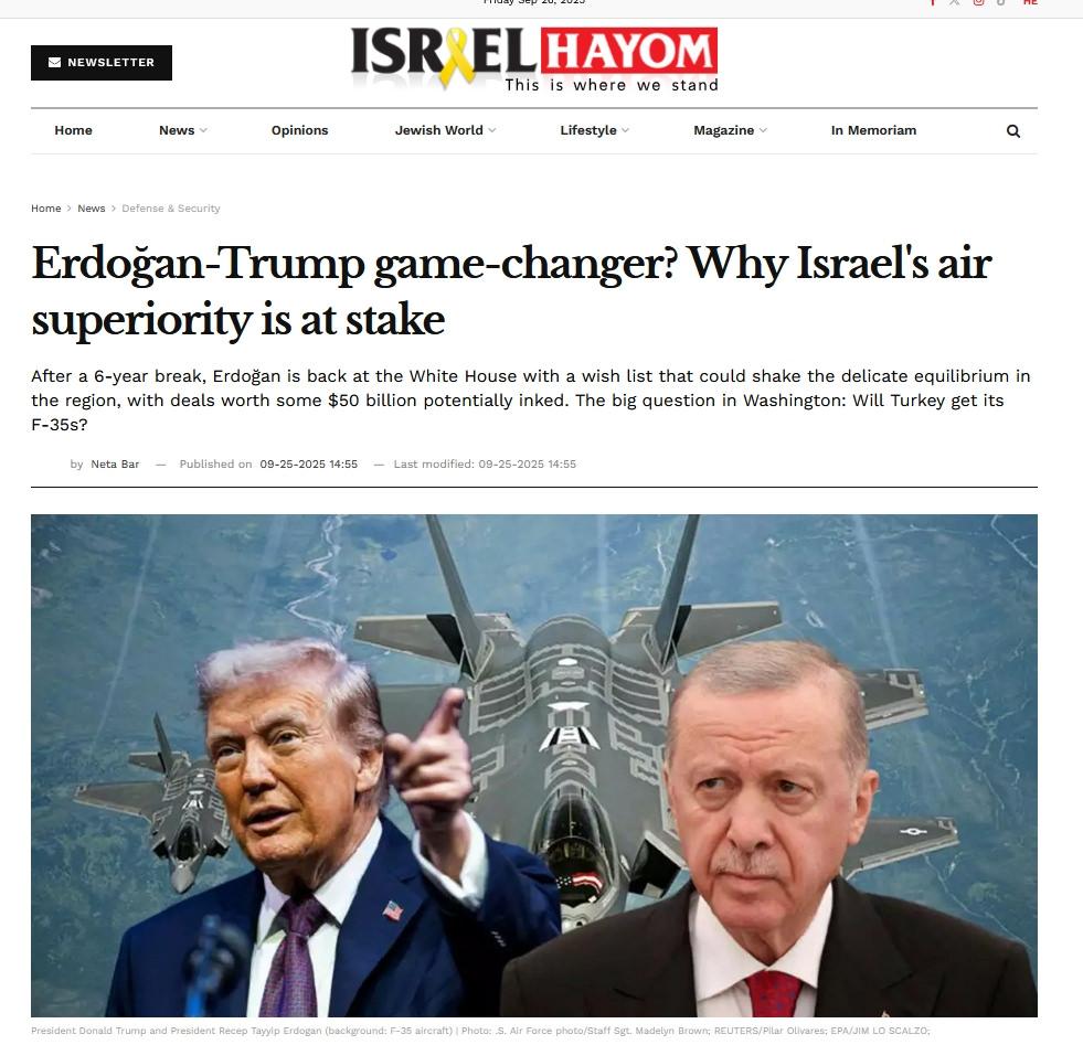 İsrael Hayom gazetesinin haberi