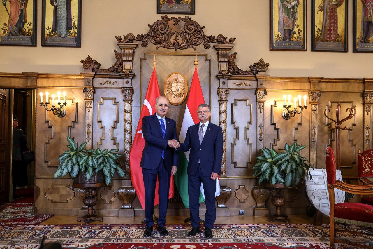 TBMM Başkanı Numan Kurtulmuş ve Macaristan Ulusal Meclisi Başkanı Laszlo Köver 