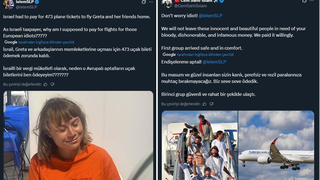 X'te İsrail yanlısı hesaplar Sumud filosuna katılan aktivistlerin uçak biletleri ücretlerini tartışma konusu yaptı. İsrailli trollerin paylaşımlarına tepkiler çoğaldı.