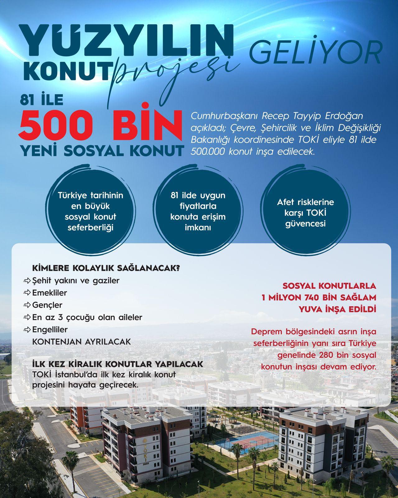500 bin konut projesinin detayları