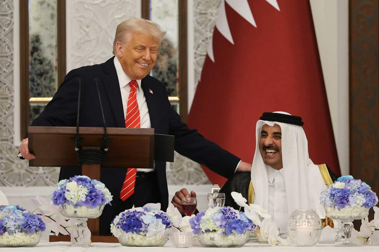 Katar Emiri Şeyh Temim bin Hamad el Sani ve ABD Başkanı Donald Trump