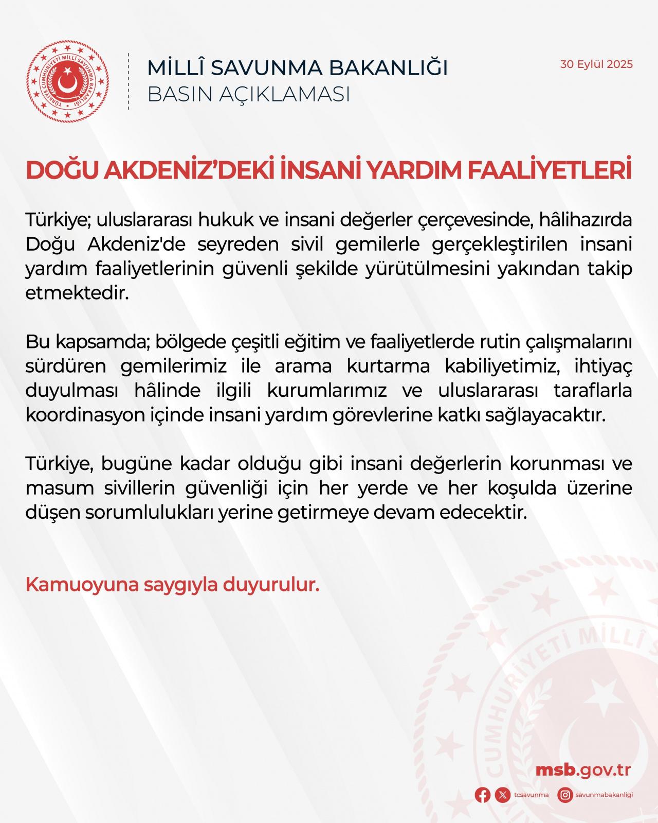MSB'nin konuya ilişkin açıklaması...