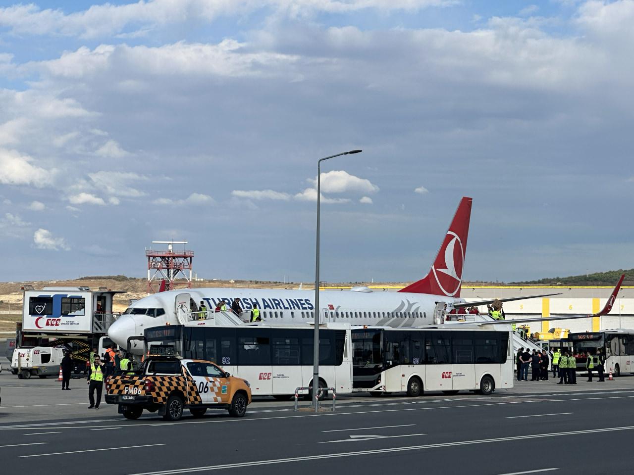 İstanbul'a gelen uçaktan bir görüntü