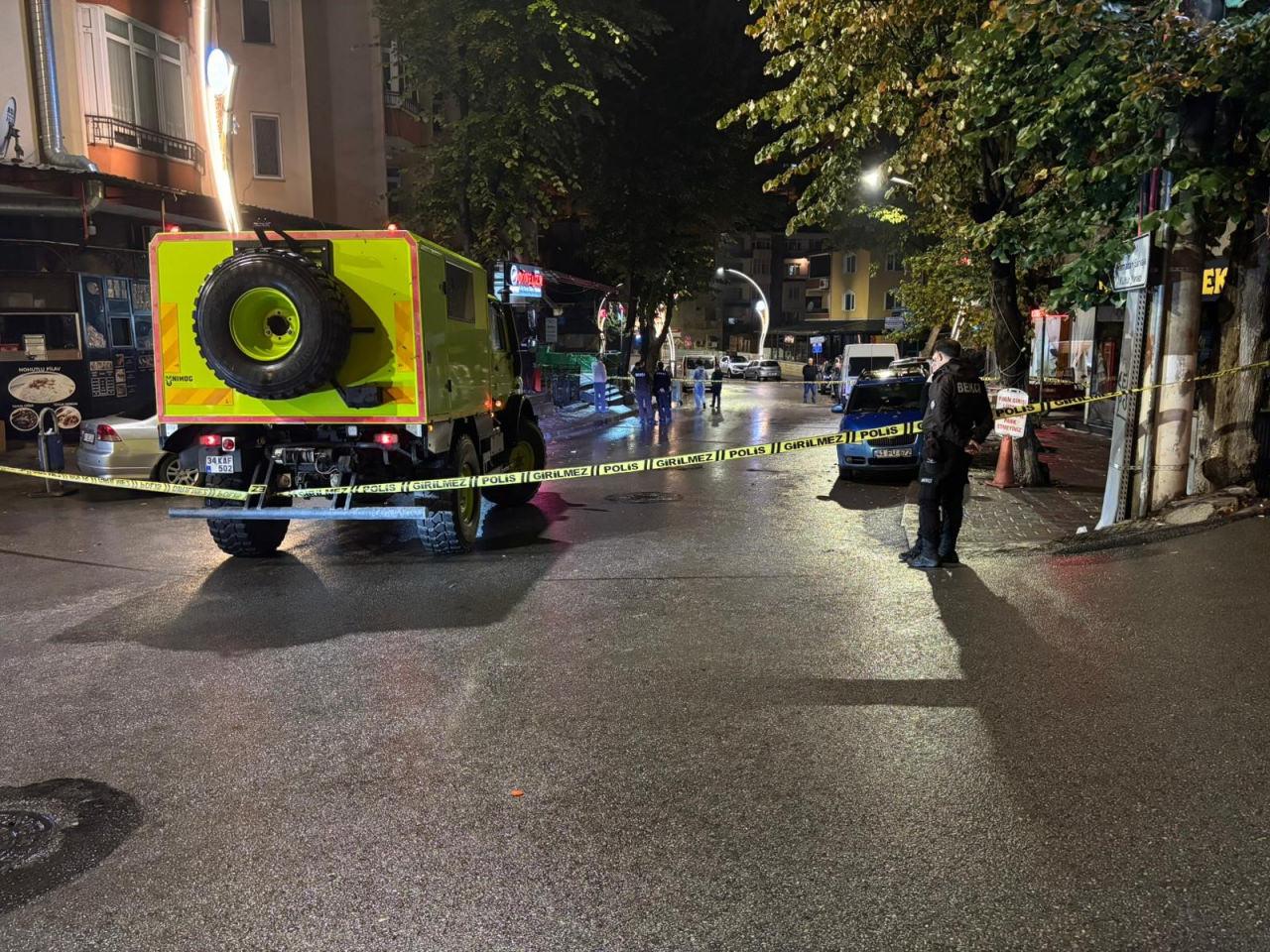 Silahla vurulma olayının yaşandığı olay yeri.