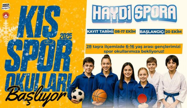 Konya B&uuml;y&uuml;kşehir'in 28 il&ccedil;edeki Kış Spor Okulları&rsquo;nda kayıtları başladı