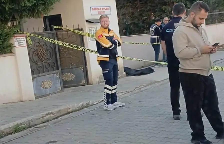 Belgin A.'nın (39) öldürüldüğü olay yeri. 