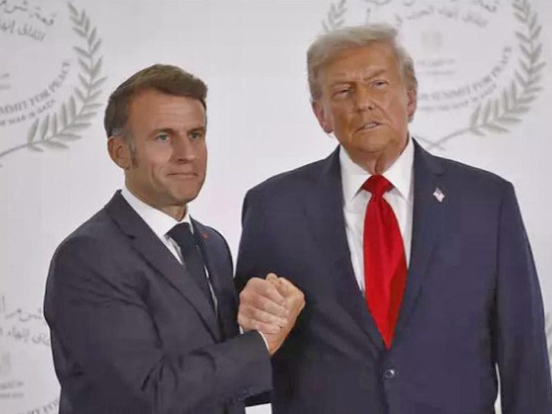 Fransa Cumhurbaşkanı Emmanuel Macron (solda) ve ABD Başkanı Donald Trump (sağda)