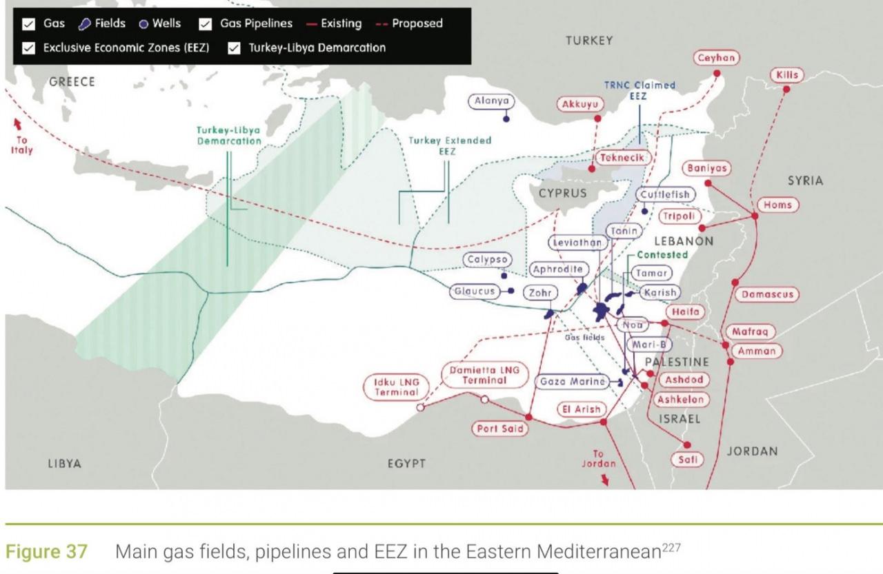 Avrupa Komisyonu Ortak Araştırma Merkezi'nin (JRC) 12 Eylül 2025 tarihinde yayınlanan raporunda Türkiye-Libya deniz yetki sınırını harita üzerinden gösterdiği görülen ekran görüntüsü.