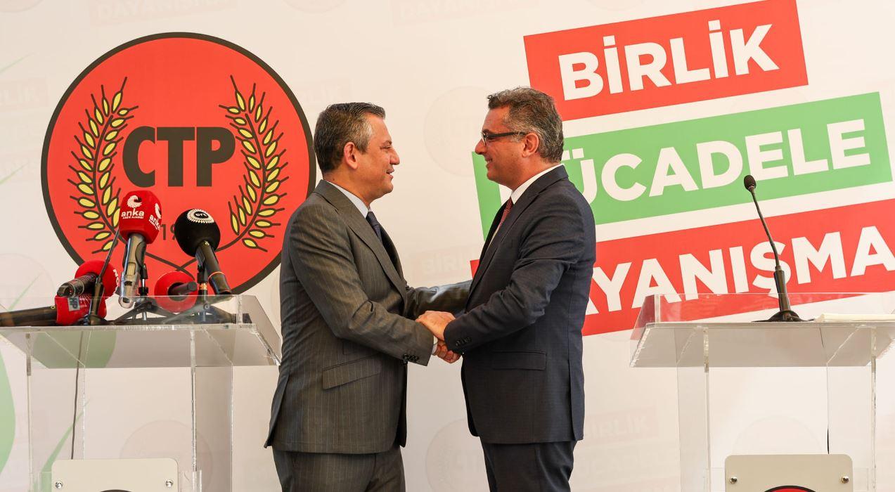 CHP Lideri Özgür Özel-  KKTC muhalefet partisi CTP lideri Tufan Erhürman
