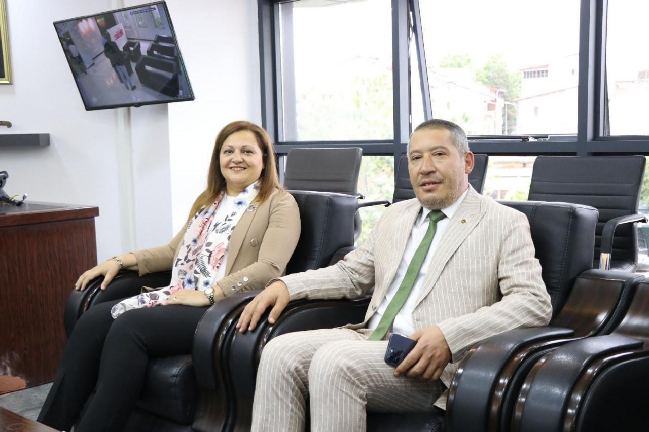 Afyonkarahisar Belediye Başkanı Burcu Köksal ve Dinar Belediyesi Başkanı Veysel Topçu