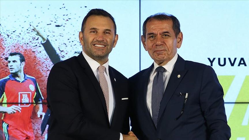 Galatasaray Teknik Direktörü Okan Buruk ve Galatasaray Başkanı Dursun Özbek