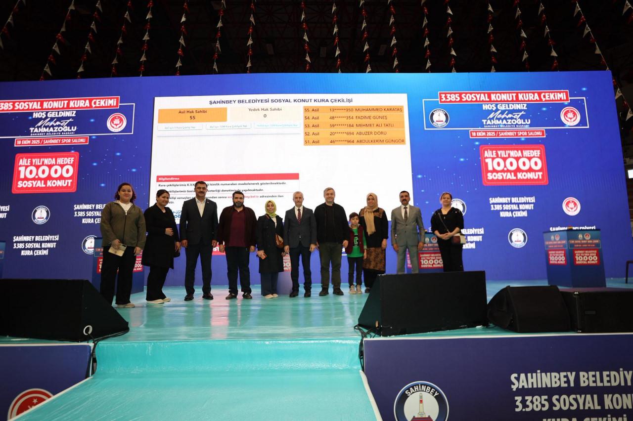 Şahinbey Belediyesi 3 bin 385 sosyal konut kurasını gerçekleştirdi.