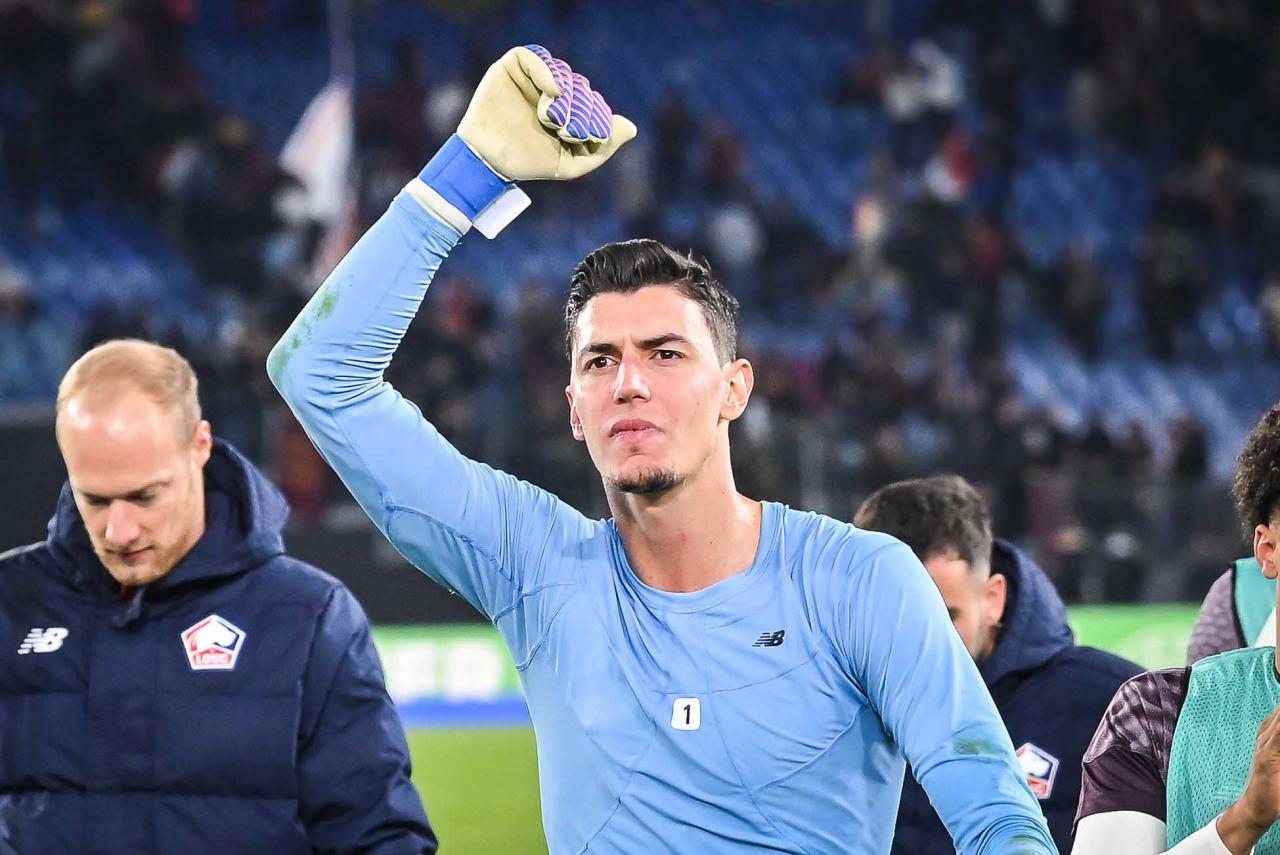 Berke Özer, Lille formasıyla AS Roma karşısında, 2 Ekim 2025