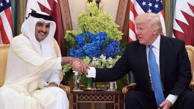 Katar Emiri Şeyh Temim bin Hamed Al Sani ve Donald Trump