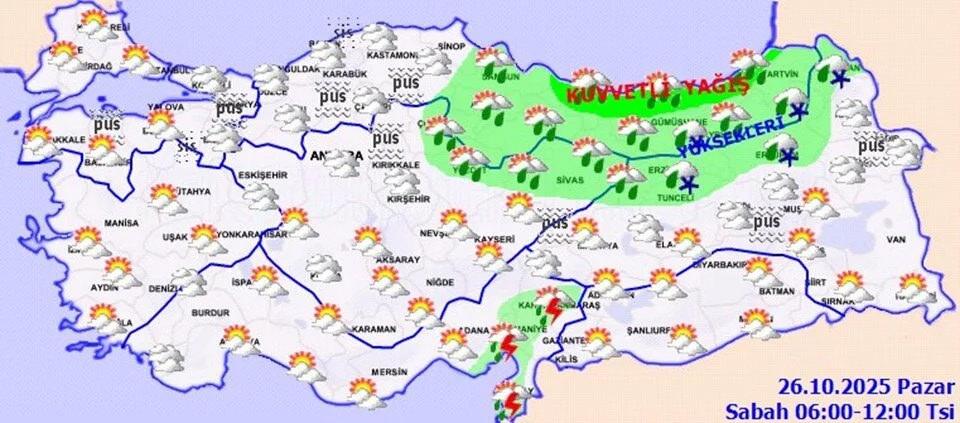 TÜRKİYE, HAVA DURUMU HARİTA
