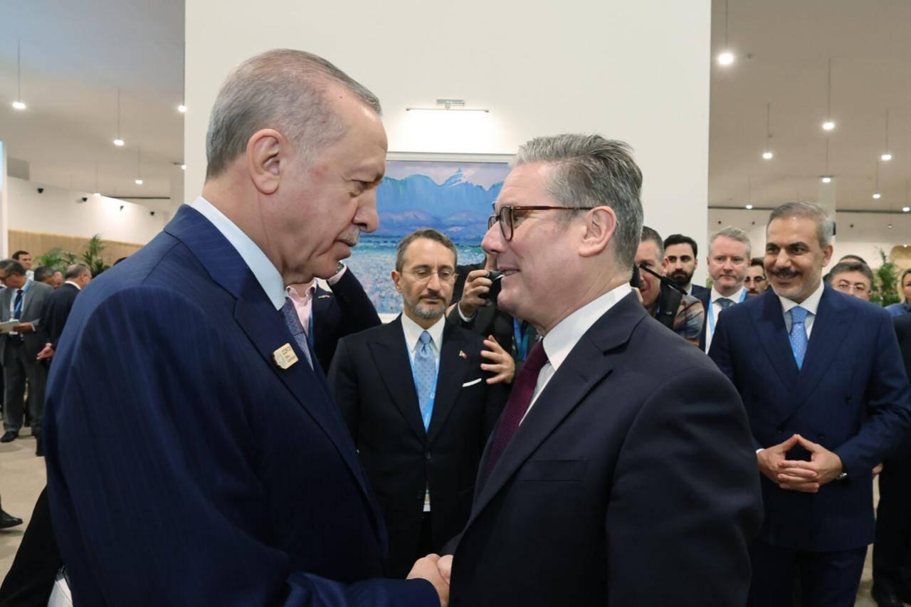 Cumhurbaşkanı Recep Tayyip Erdoğan ve İngiltere Başbakanı Keir Starmer