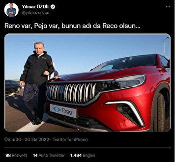 Özdil'in TOGG paylaşımı