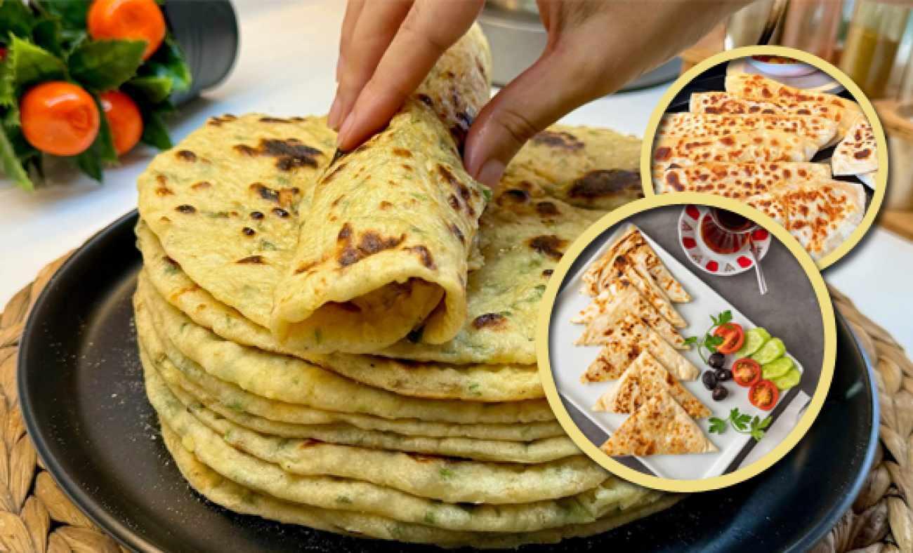 El açma böreğe son! 10 dakikada patatesli pratik gözleme tarifi