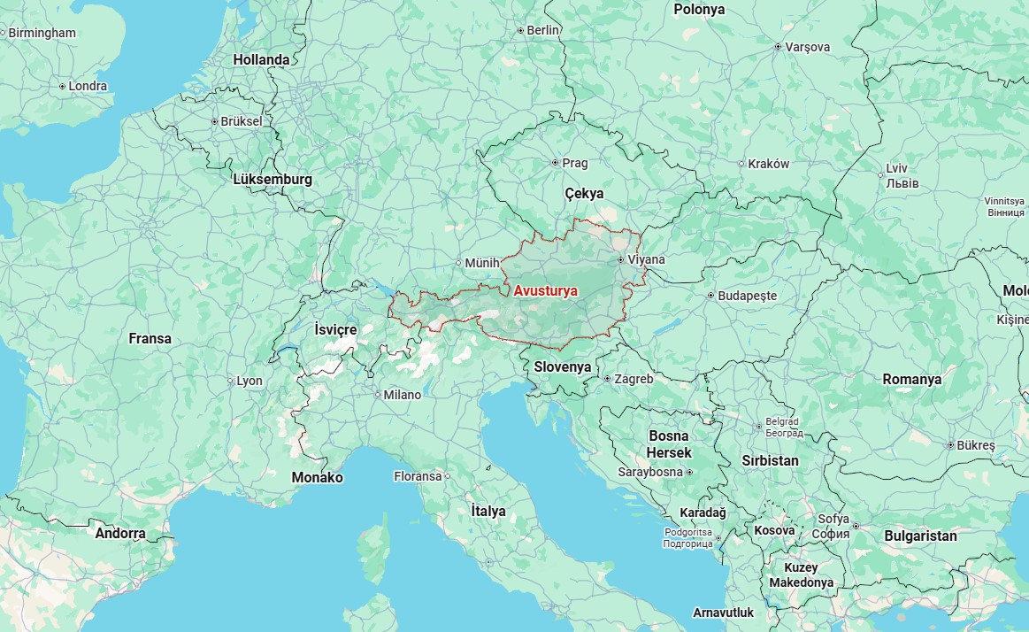 Avusturya haritası (Kaynak: Google Maps)
