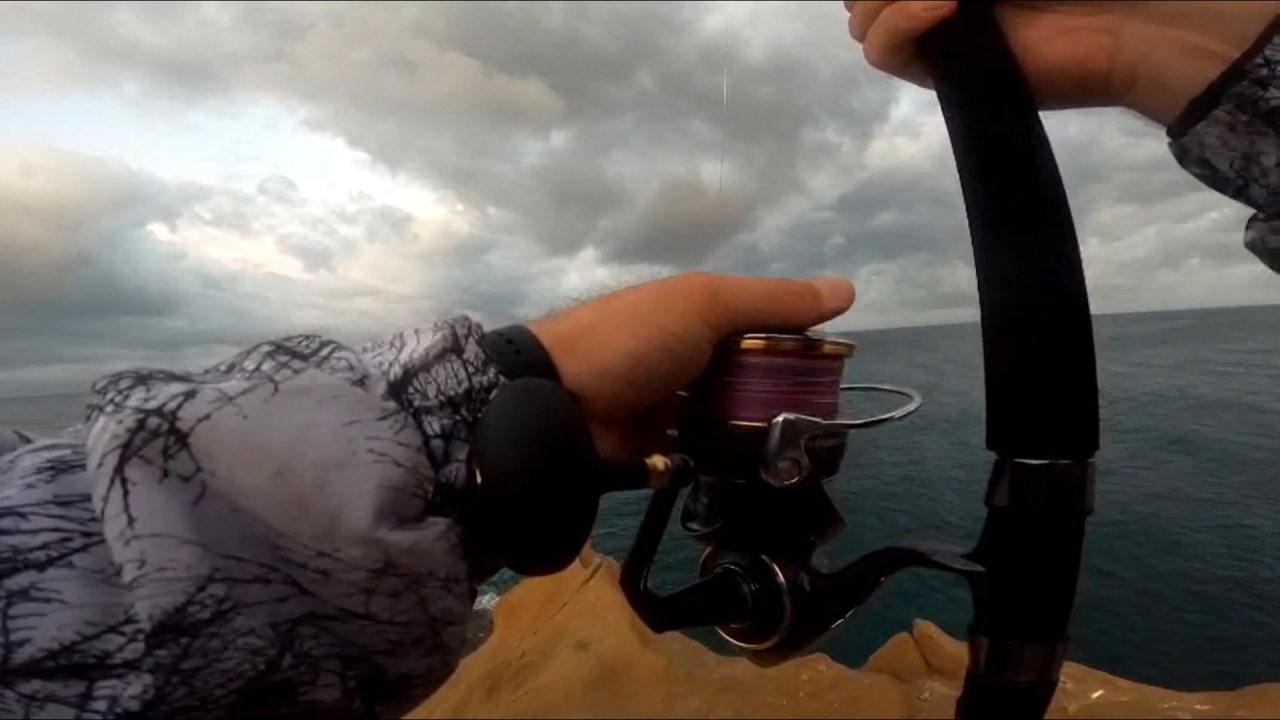 1 metre 74 santimlik orkinosun oltaya takıldığı an.