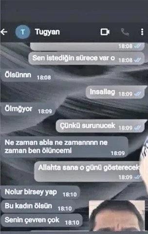 Tuğyan Ülkem Gülter'in WhatsApp yazışması