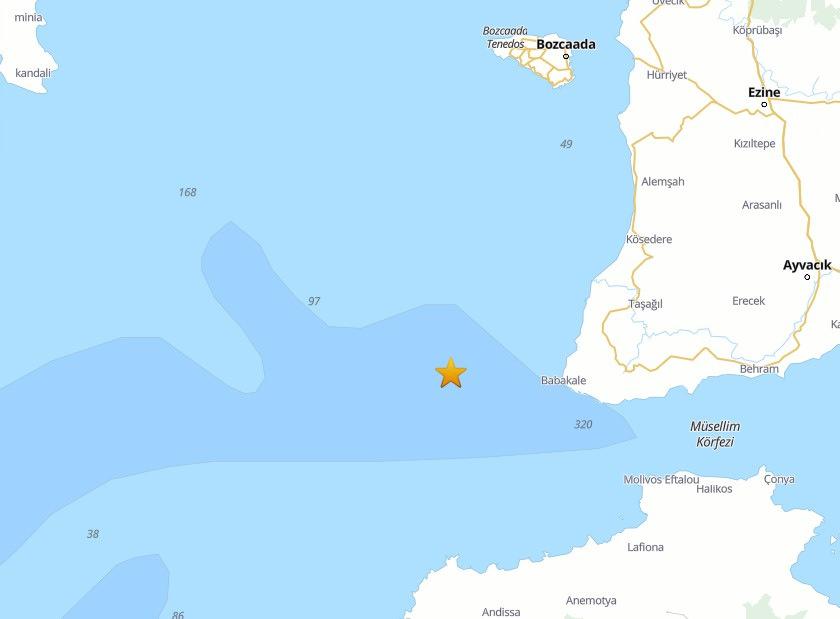 Çanakkale'de deprem.