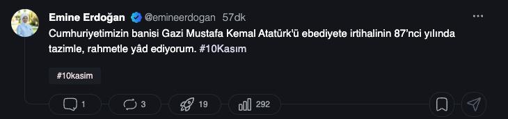 Emine Erdoğan, vefatının 87. yılında Cumhuriyet