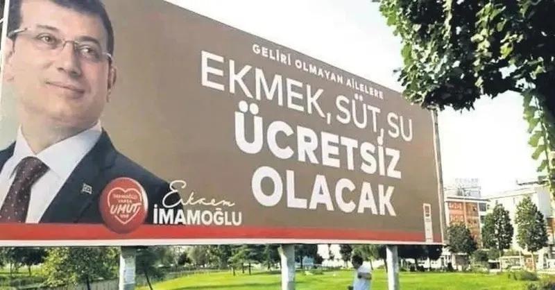 Yerel seçim sürecinde İstanbul'da bir bilboard