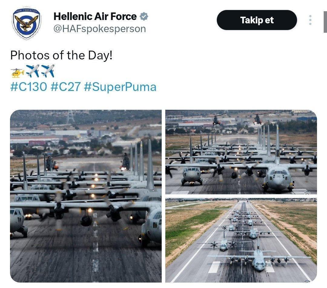 Yunanistan Hava Kuvvetleri'nin paylaşımı