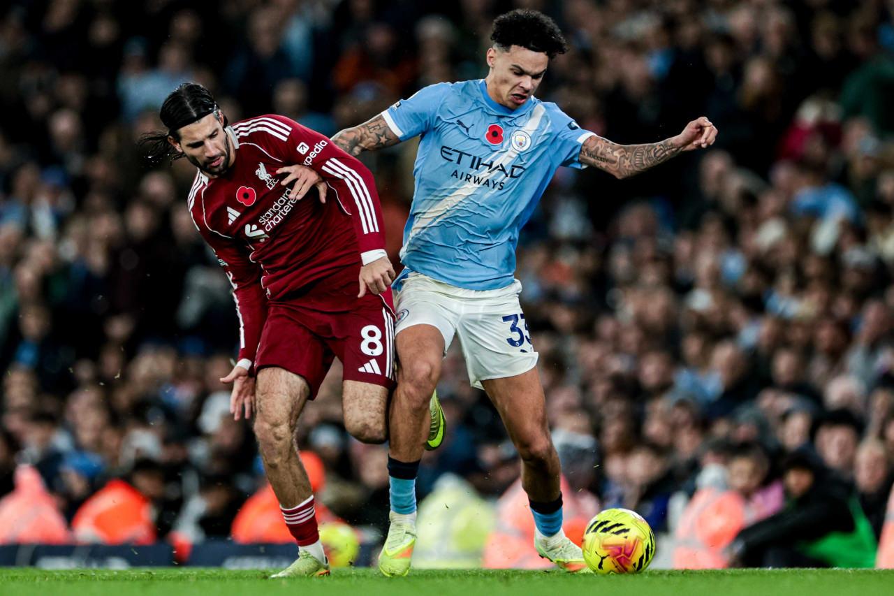 Manchester City - Liverpool maçından bir görüntü.
