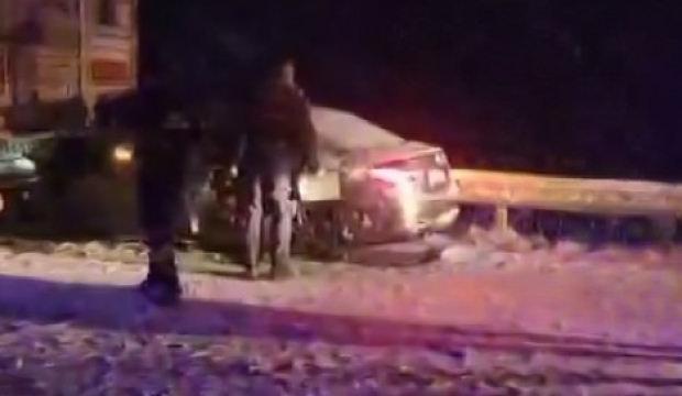 Yoğun kar yağışı kazaları beraberinde getirdi: 1 ölü, 5 yaralı