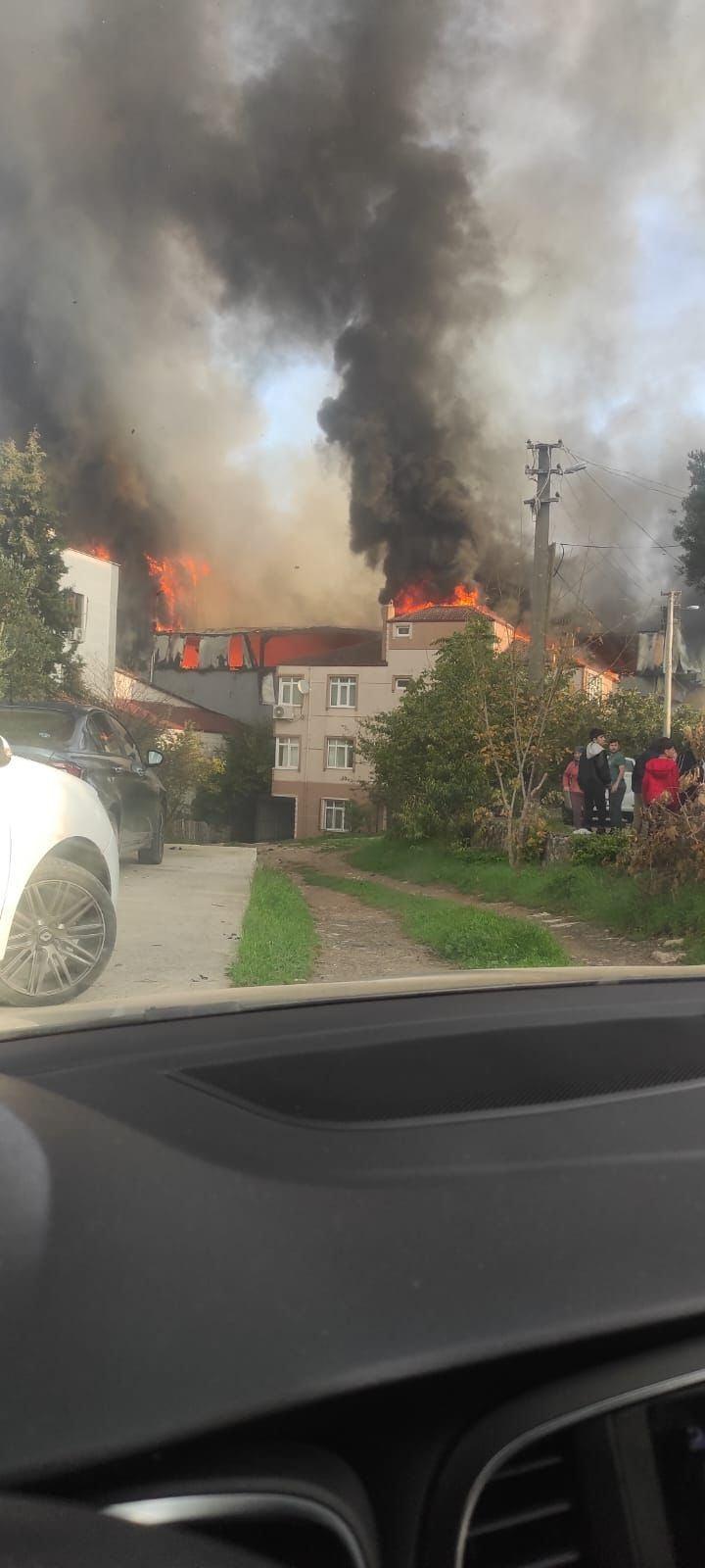 Korkunç yangın görüntüleri.